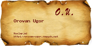 Orovan Ugor névjegykártya